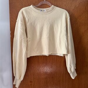 Light Yellow H&M crop hoodie. Size M